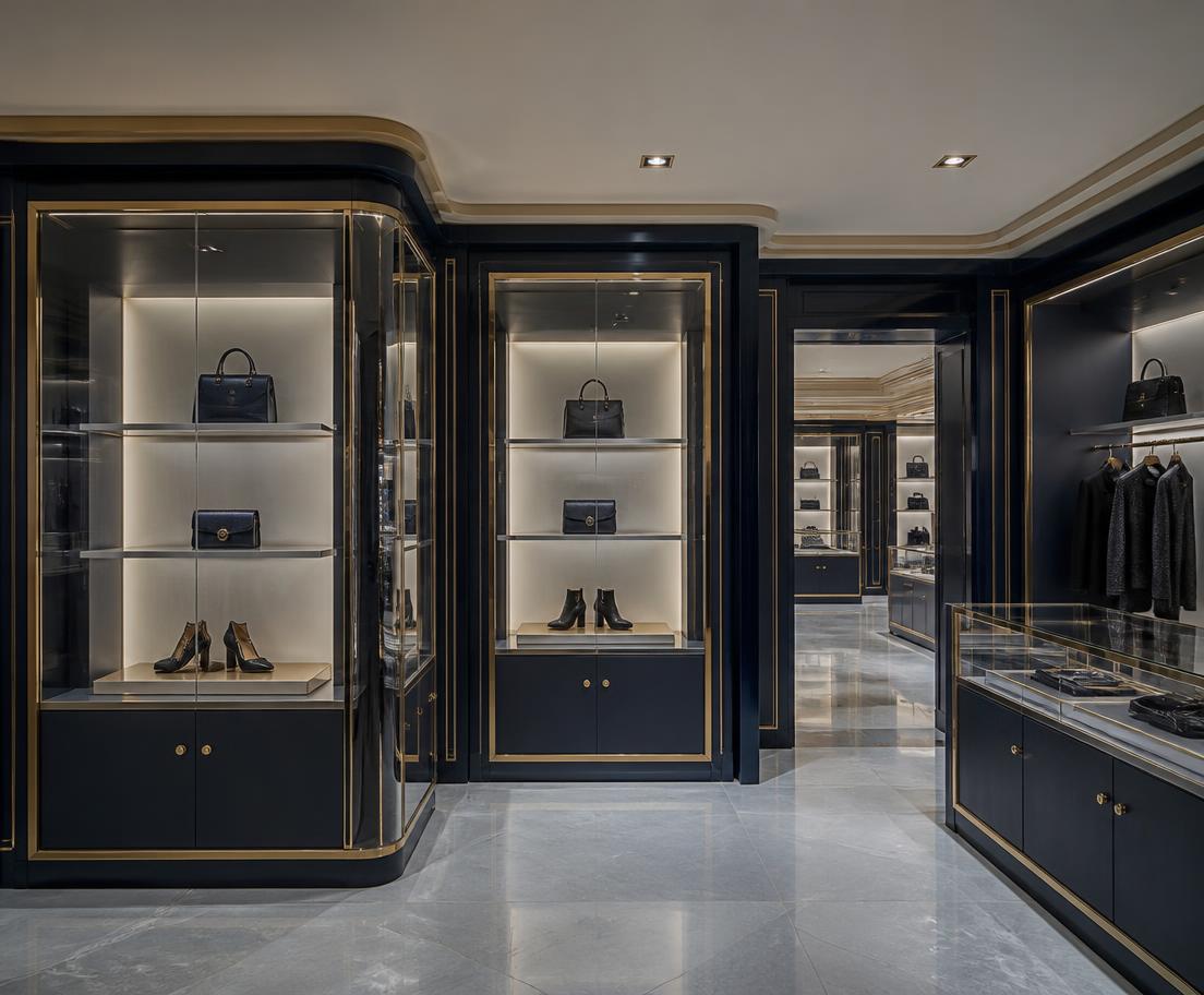 Luxury boutique with custom display fixtures